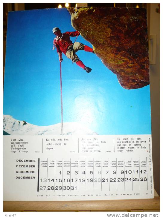 CALENDRIER DES VOCATIONS 1964, Alpiniste, Enfants Du Monde, Adolescents, Etc... - Grand Format : 1961-70