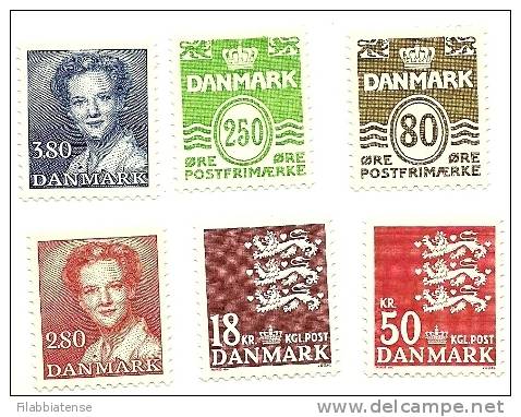 1985 - Danimarca 824/26 + 828/30 Ordinaria     C1981     ------ - Unused Stamps