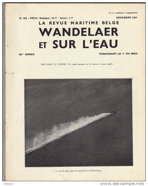 Revue Maritime Belge Wandelaer Sur L´eau Bateau Force Navale Walcheren Gand Cambresien 0.296 Van Ost Paquebot Independen - 1900 - 1949