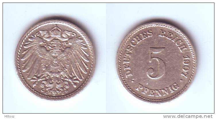 Germany 5 Pfennig 1907 E - 5 Pfennig
