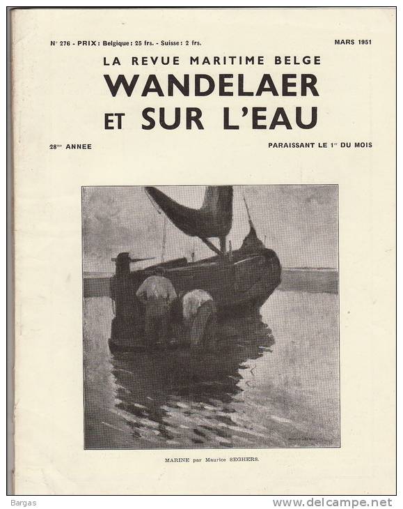 Revue Maritime Belge Wandelaer Sur L´eau Bateau Rederij Amsterdam Flandria Leopoldville Ostende Inger Marie Omega - 1900 - 1949