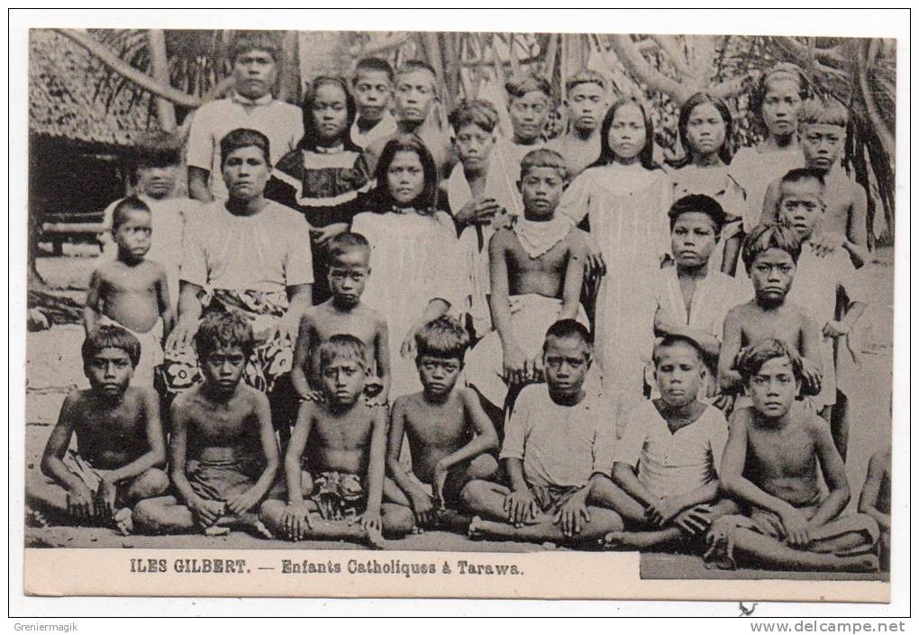 Cpa Iles Gilbert - Enfants Catholiques à Tarawa - (Archipel Des Kiribati - Gilbert And Ellice Islands - Kingsmill) - Kiribati