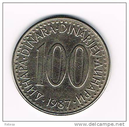 JOEGOSLAVIE  100  DINARA  1987 - Yougoslavie