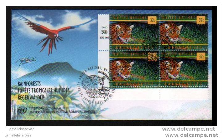 UNITED NATIONS UNIES - 1998 - 3 ENVELOPPES FDC RAINFORESTS FORETS TROPICALES HUMIDES REGENWÄLDER SINGE OISEAU - Autres & Non Classés