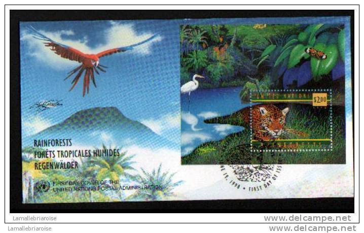 UNITED NATIONS UNIES - 1998 - 3 ENVELOPPES FDC RAINFORESTS FORETS TROPICALES HUMIDES REGENWÄLDER SINGE OISEAU - Autres & Non Classés