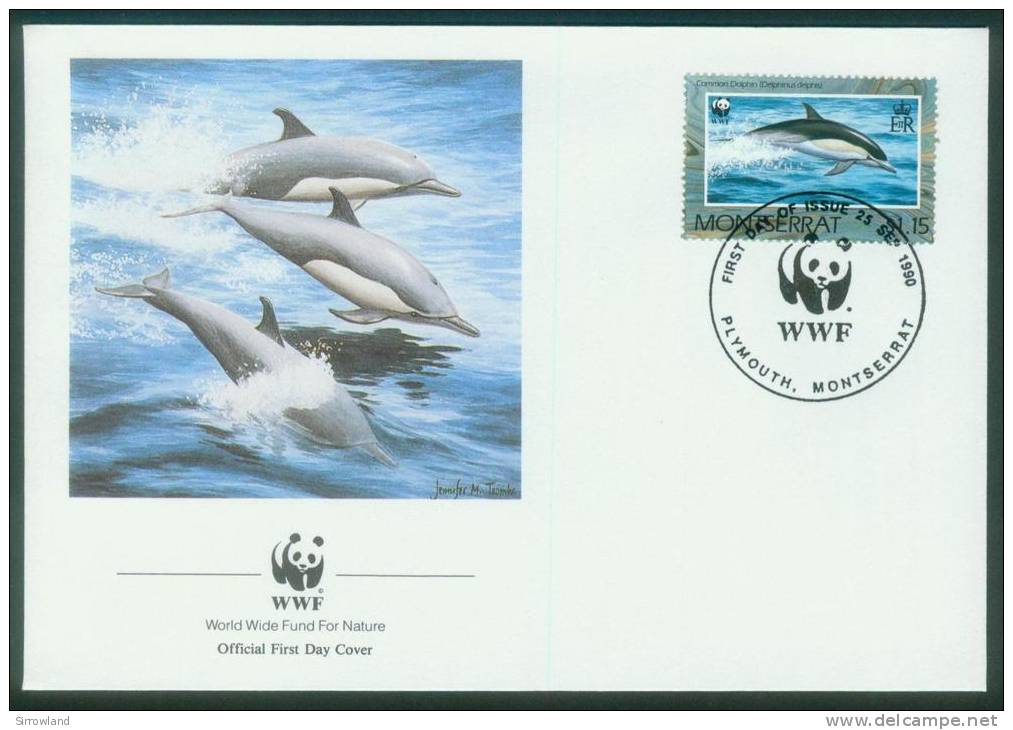 Montserrat  1990  WWF - Delphine  (4 FDC  Kpl. )  Mi: 786-89 (15,00 EUR) - Montserrat