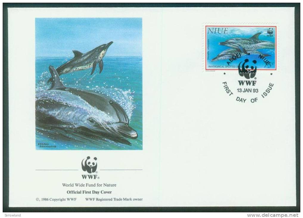 Niue  1993  WWF - Delphine  (4 FDC  Kpl. )  Mi: 822-25 (14,00 EUR) - Niue