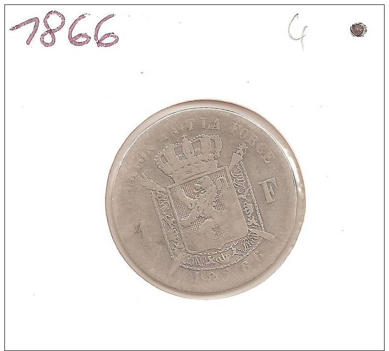 JE VEND MA COLEC 1  PIECE ARGENT  1866 BELGIQUE - 1 Franc