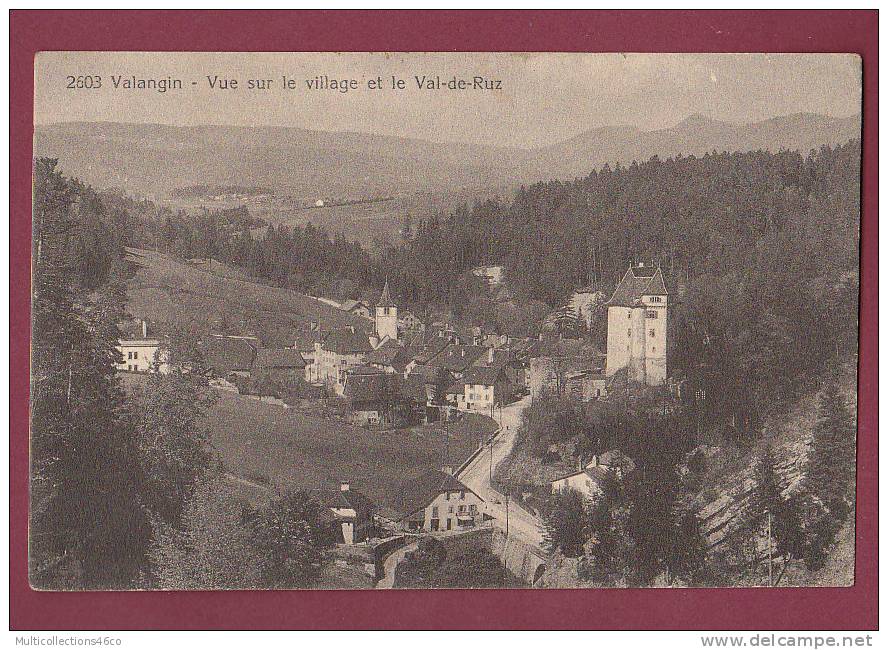 SUISSE - 251112 - VALANGIN - Vue Sur Le Village Et Le Val De Ruz - Valangin