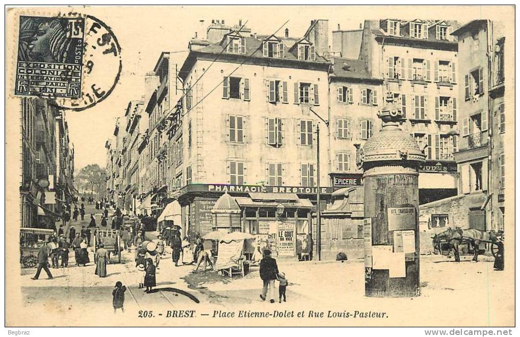 BREST      PLACE ETIENNE DOLET    RUE LOUIS PASTEUR - Brest