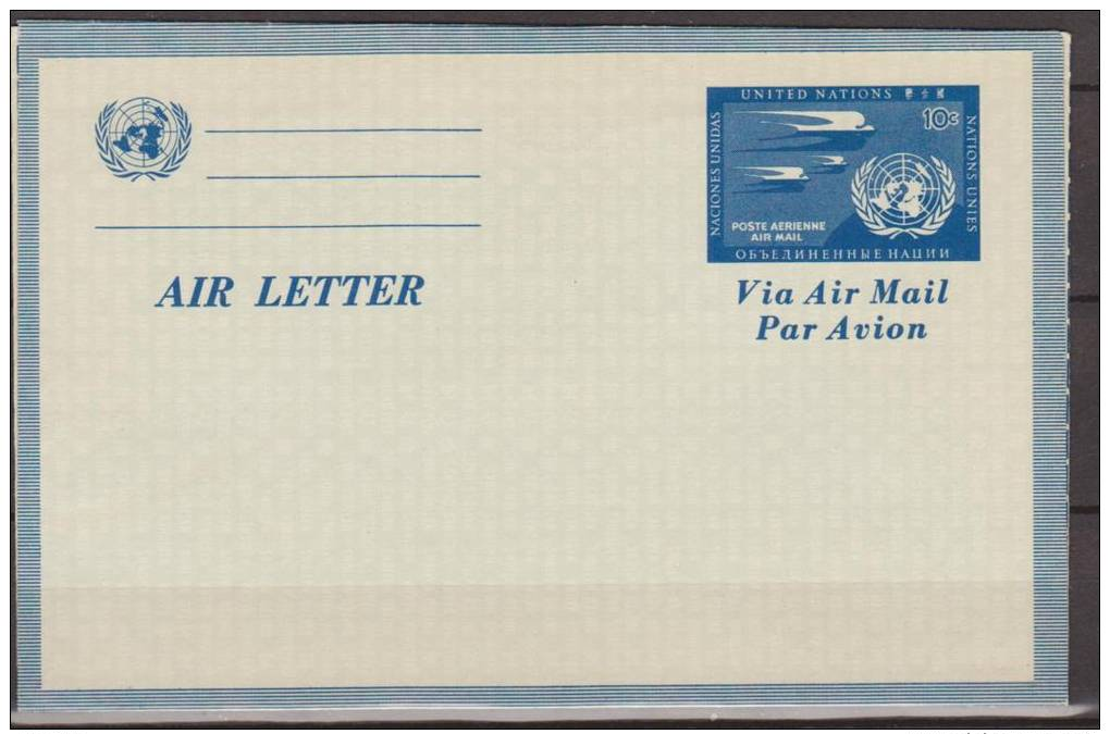 United States, United Nations, New York, 1952, Aerogramme, Air Letter, MNH, *** - Altri & Non Classificati