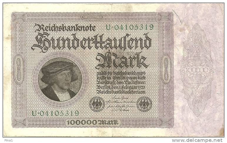 BANKNOTE - 100000 MARK 1-02-1923 - VF - 100000 Mark