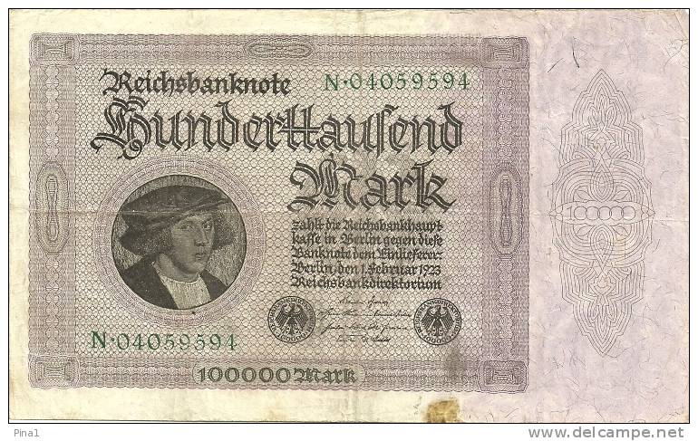 BANKNOTE - 100000 MARK 1-02-1923 - VF - 100000 Mark