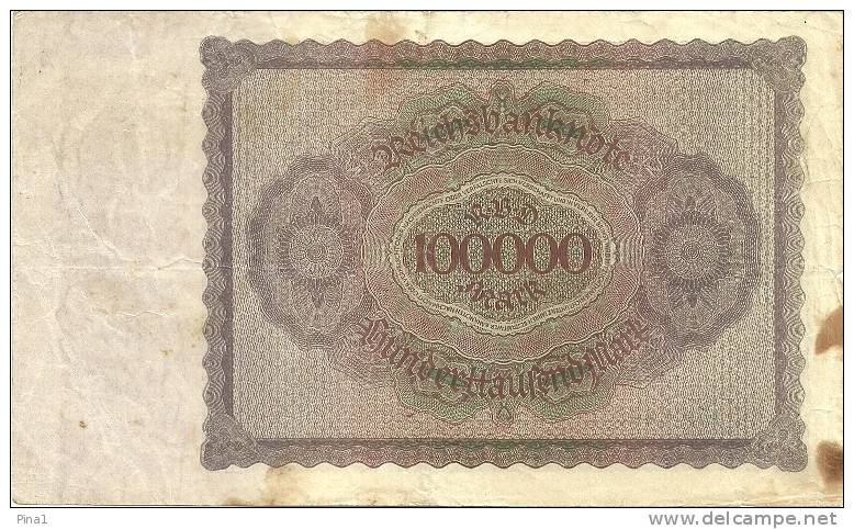 BANKNOTE - 100000 MARK 1-02-1923 - VF - 100000 Mark