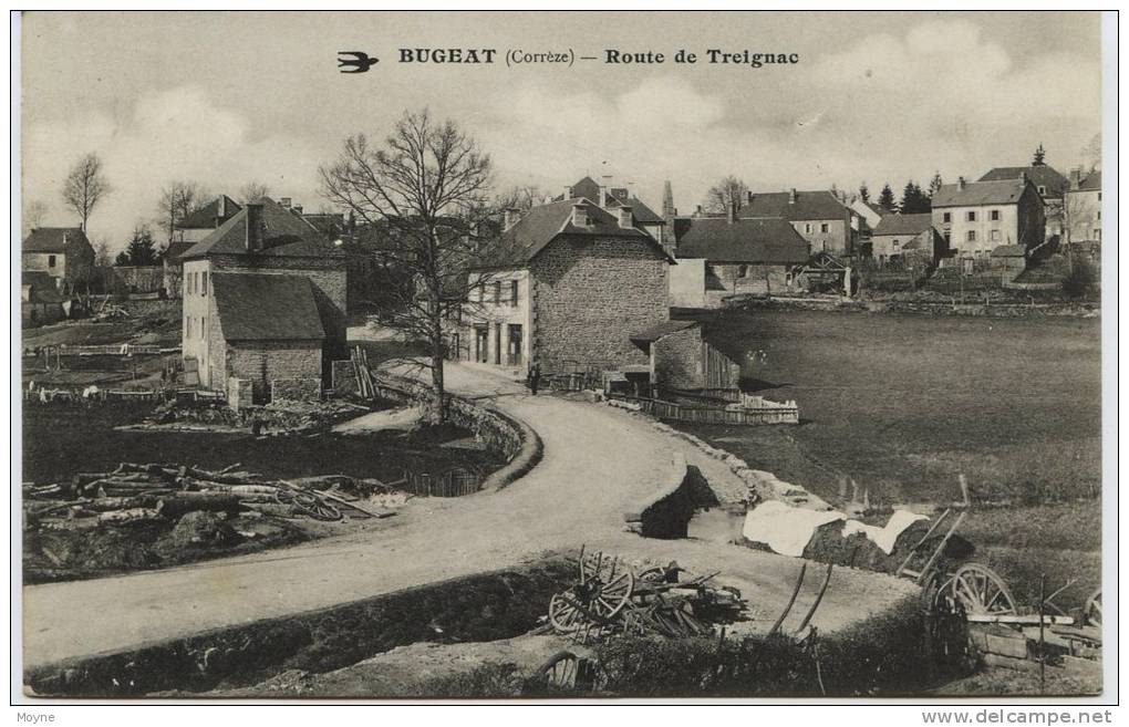 1988 - Corréze -    BUGEAT   :  ROUTE  DE  TREIGNAC  1915 - Autres & Non Classés