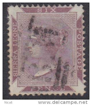 SIERRA LEONE 1885 6d Brown-purple QV SG 36 U XQ122 - Sierra Leone (...-1960)