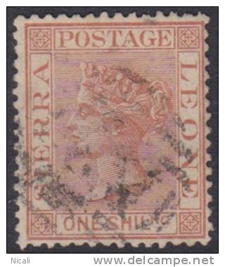 SIERRA LEONE 1884 1/- Red-brown QV SG 34 U XQ133 - Sierra Leone (...-1960)