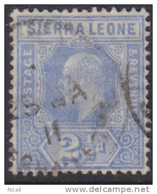 SIERRA LEONE 1907 2 1/2d KE VII SG 103 U XQ163 - Sierra Leone (...-1960)