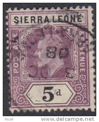 SIERRA LEONE 1904 5d KE VII SG 93 U XQ157 - Sierra Leone (...-1960)