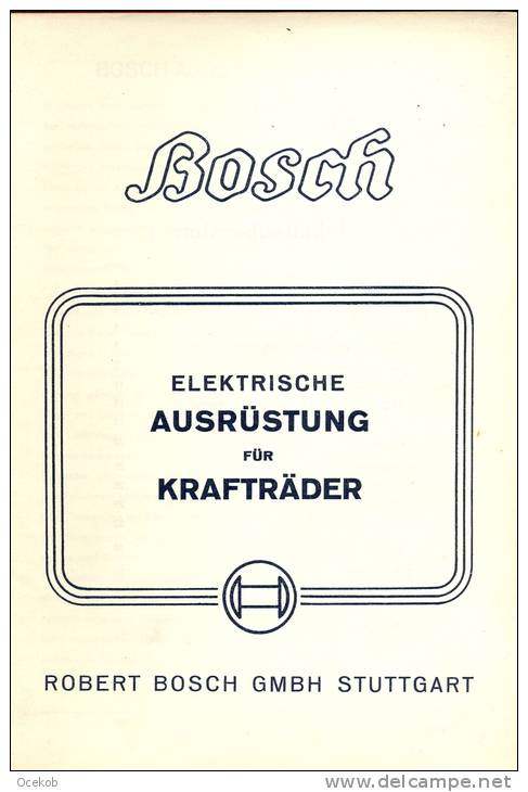 Brochure Bosch Stuttgart - Auto - Motoren Elektrische Ausrustung Kraftrader - Andere & Zonder Classificatie