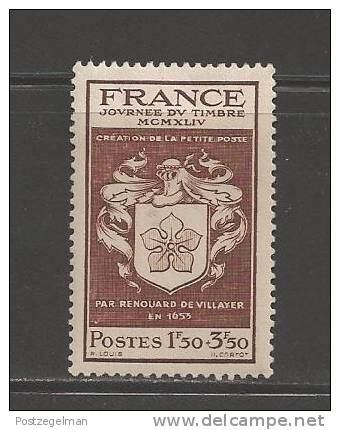 FRANCE 1944 Mint Hinged Stamp(s) Arms Of De Villayer 1,50+3,50 Franc Brown Nr. 672 - Ungebraucht