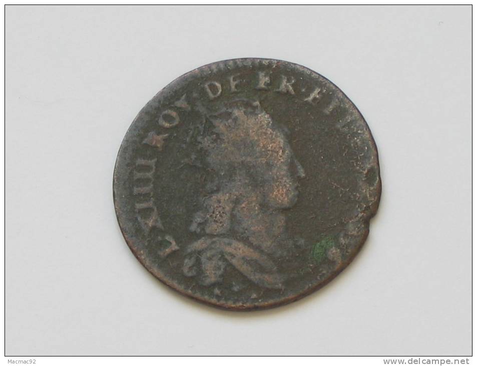 LOUIS XIV -  Liard De France -  B  ( ROUEN ) - 1715-1774 Ludwig XV. Der Vielgeliebte