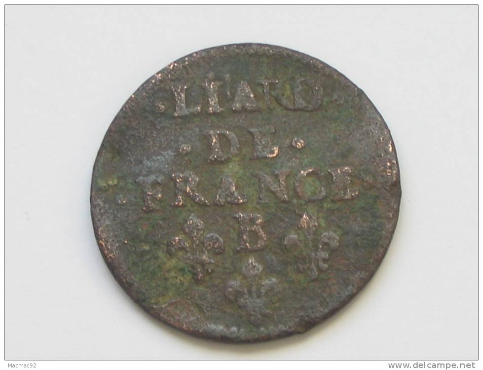 LOUIS XIV -  Liard De France - 1655 B ( ROUEN ) - 1715-1774 Louis  XV The Well-Beloved