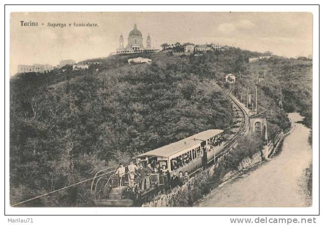 4268 PIEMONTE SUPERGA TORINO FUNICOLARE 1916 VIAGGIATA - Trasporti