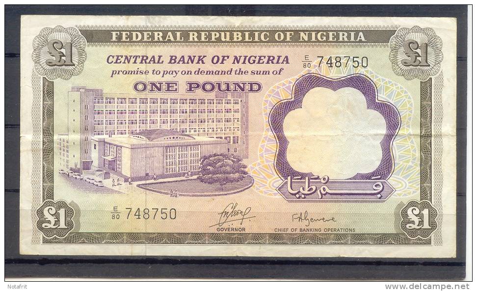 Nigeria 1 Pound  VF+ - Otros – Africa