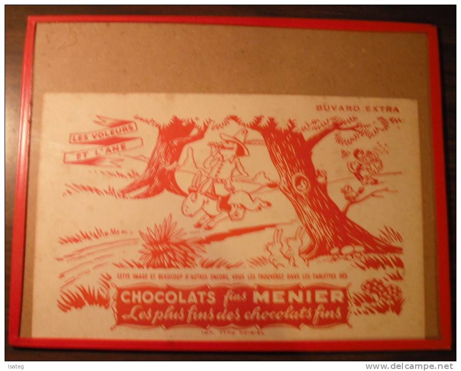 Buvard Extra "Chocolats Fins Menier - Les Voleurs Et L'âne" - Schokolade