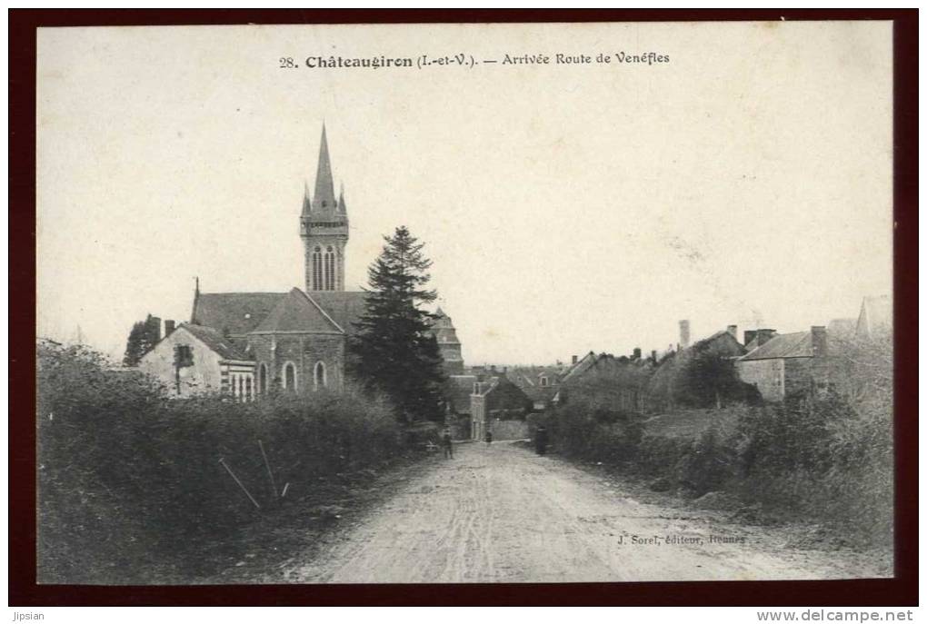 Cpa Du  35  Châteaugiron Arrivée Route De Venefles      BHU14 - Châteaugiron