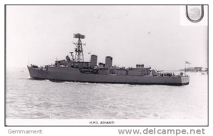SHIPPING - H.M.S. ASHANTI.  PLAIN BACK - Warships
