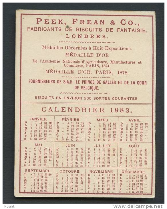 London, Biscuits PeakFrean & Co.  Chromo Calendrier 1883, Thème Japon, Cérémonie Du Thé - Andere & Zonder Classificatie