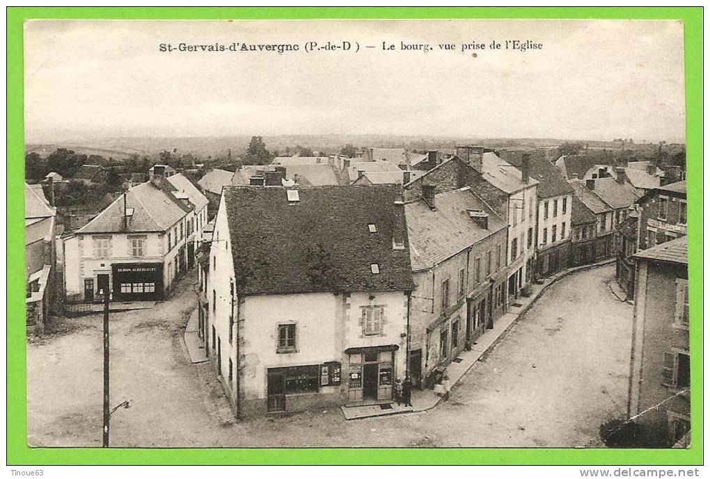 63 ** St GERVAIS D´AUVERGNE - Le Bourg, Vue Prise De L'Eglise - A. Michel, Photo éditeur - Saint Gervais D'Auvergne