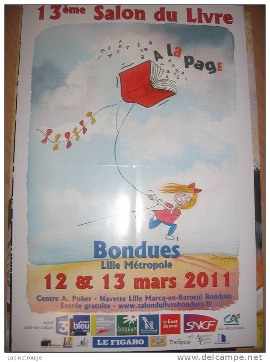 Affiche DELAMBRE Salon Du Livre Bondues 2011 - Affiches & Offsets