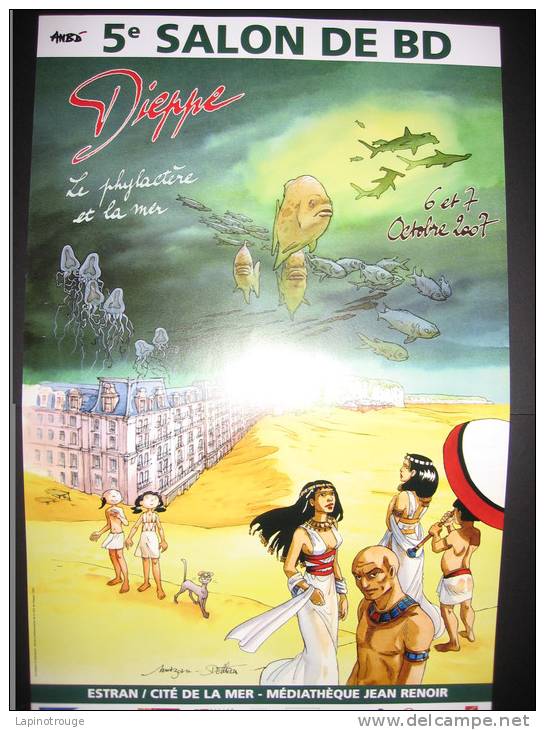 Affiche DETHAN Isabelle Festival BD Dieppe 2008 (Sur Les Terres D'Horus..) - Affiches & Offsets