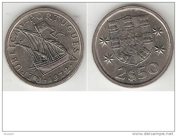 Portugal 2,5 Escudos 1972  Unc !!!!   * - Portugal