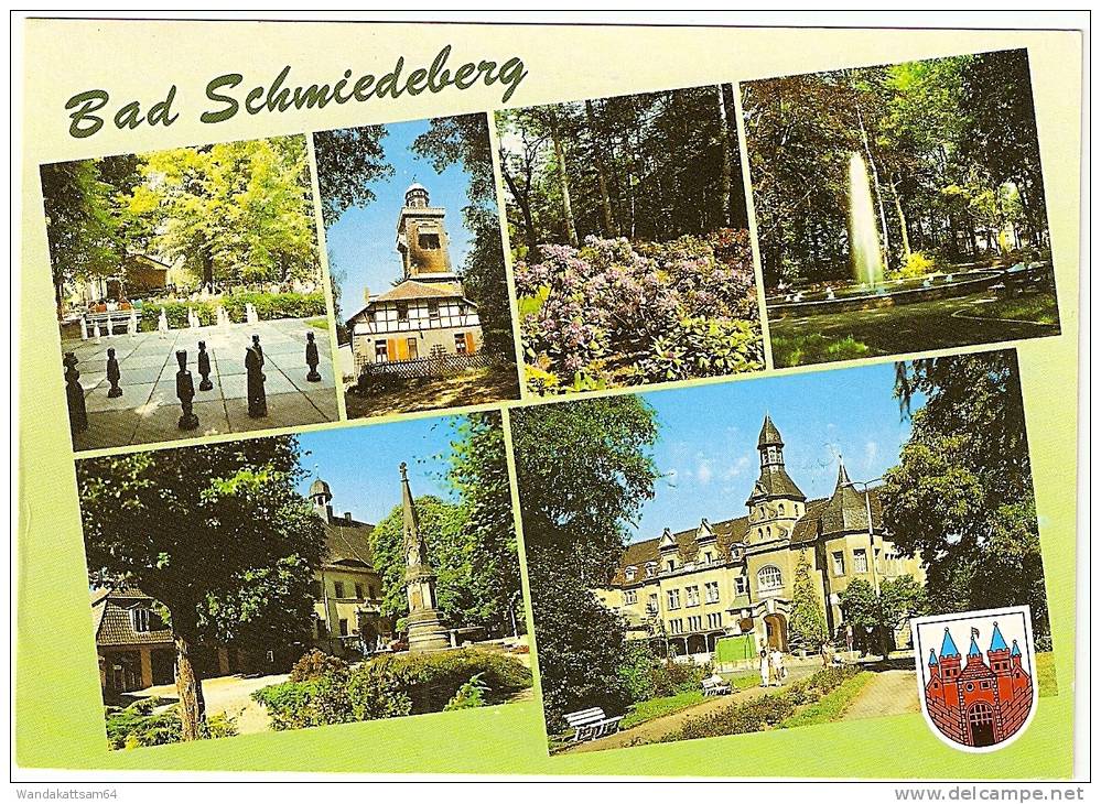 AK Bad Schmiedeberg Mehrbild 6 Bilder Mit Wappen Schach Aussichtsturm Im Kurpark 1 Und 2 Markt Kurhaus 4600 WITTENBERG L - Bad Schmiedeberg