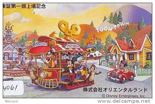 Télécarte JAPON DISNEY (4061)  PHONECARD JAPAN * Telefonkarte * 110-182980 * Série TOONTOWN *  TRAMWAY - Disney