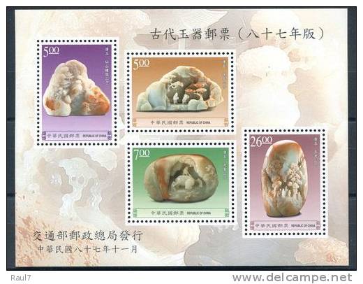 TAIWAN 1998 - Art, Sculptures, Anciens Objets En Jade - BF Neuf // Mnh - Blocs-feuillets