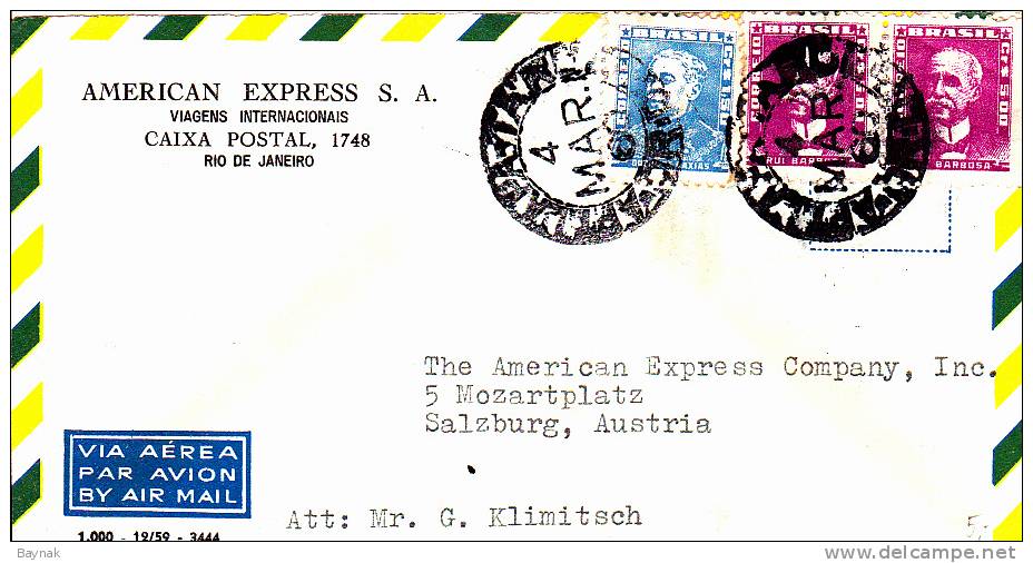 LETTRE  --  AIR MAIL  -  AMERICAN EXPRES S. A. --  TO AUSTRIA - Luftpost (private Gesellschaften)