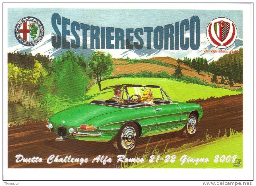 Sestriere Storico 2008  -  Alfa Romeo Duetto Challenge  - Disegno Di Aldo Brovarone  -  CP - Voitures De Tourisme