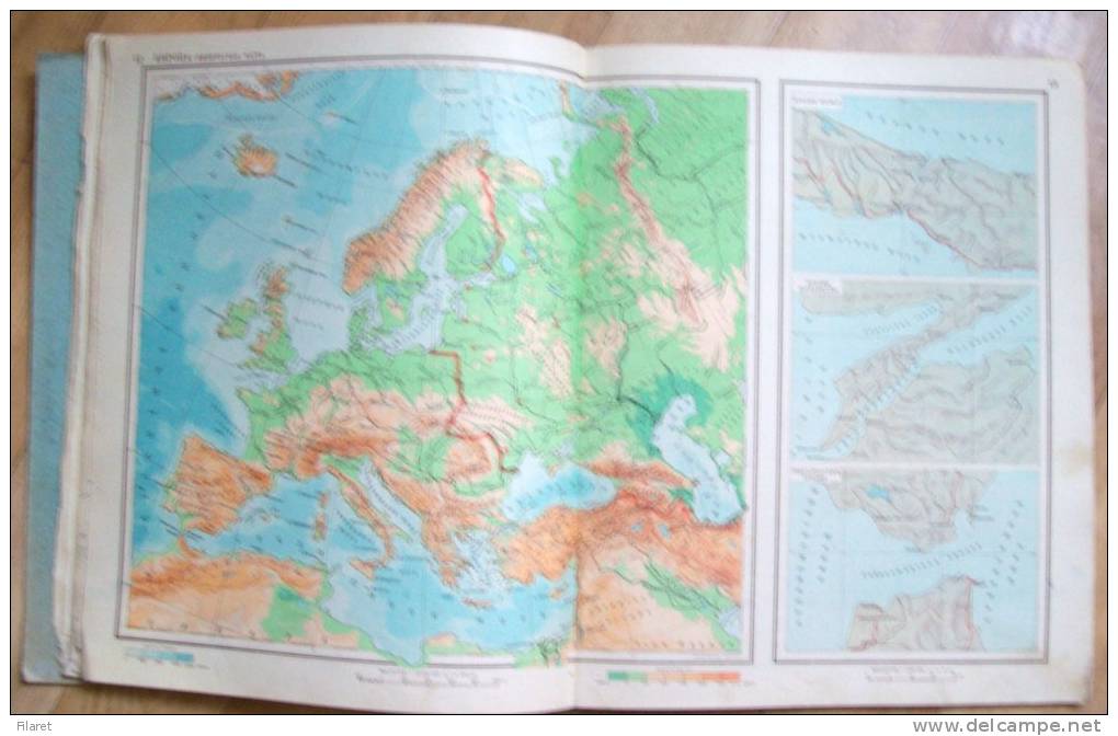 ROMANIA-GEOGRAPHIC SCHOOL ATLAS,1954 PERIOD,RUSSIAN EDITION - Libri Vecchi E Da Collezione