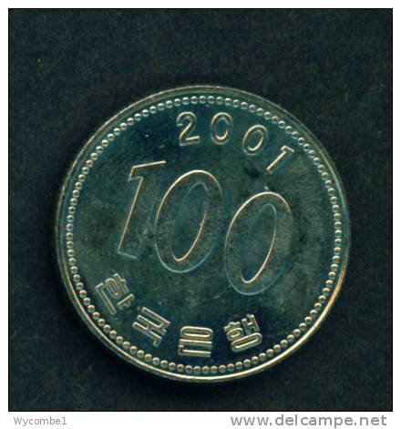 SOUTH KOREA  -  2001  100 Won  Circulated As Scan - Korea (Zuid)