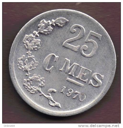 LUXEMBOURG 25 CENTIMES 1970 - Luxembourg
