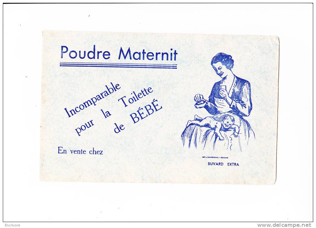 Buvard POUDRE MATERNIT Nourrice Et Bébé Bleu - Parfums & Beauté