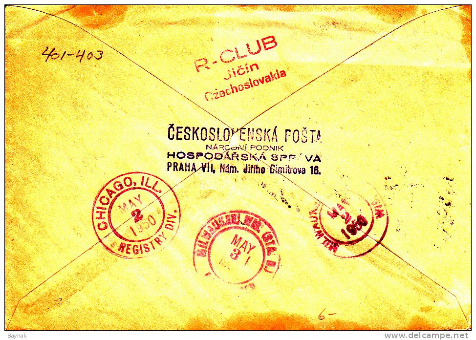 RECO BRIEF PRAHA 1950 - Enveloppes