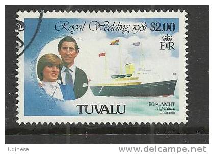 TUVALU 1981 - CHARLES AND DIANA WEDDING 2.00 - USED OBLITERE GESTEMPELT USADO - Tuvalu (fr. Elliceinseln)