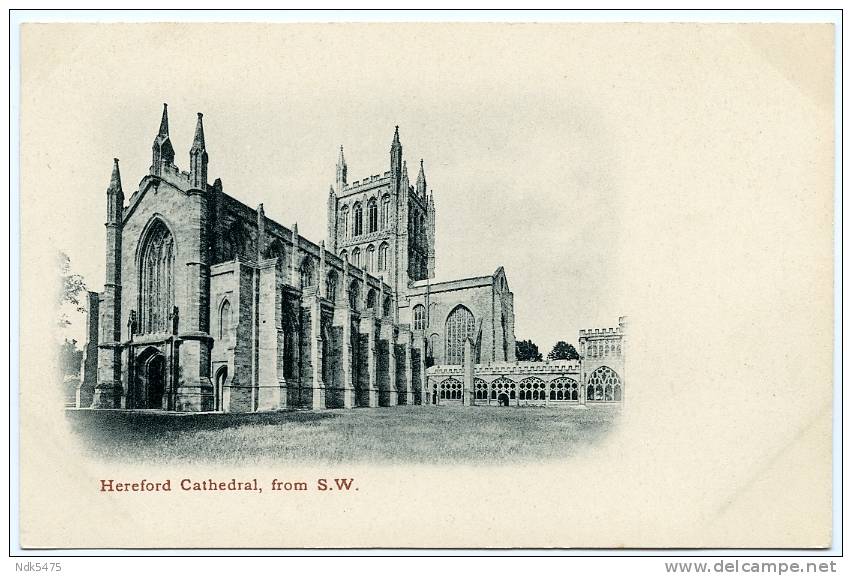 HEREFORD CATHEDRAL, FROM S.W. - Herefordshire