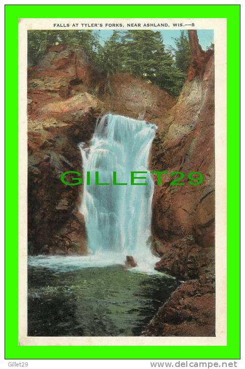 ASHLAND, WI - FALLS AT TYLER'S FORKS - TRAVEL IN 1937 - KROOP CO - - Altri & Non Classificati